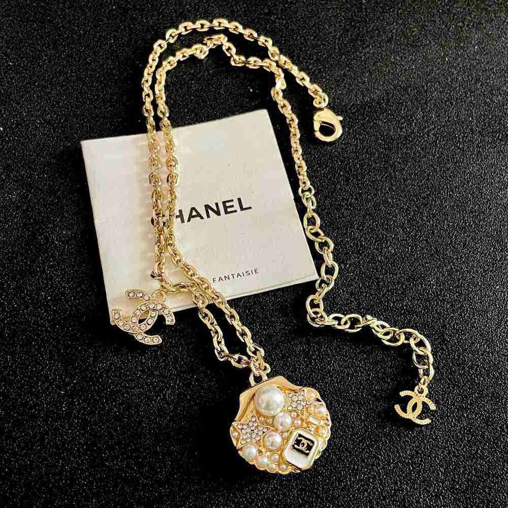 Chanel Seashell Pendant Necklace with Pearls & Stars